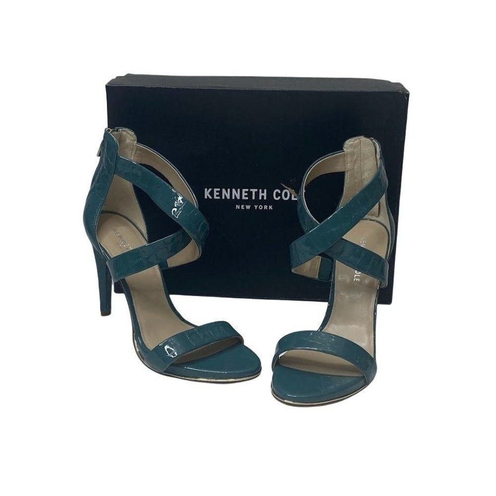 Kenneth‎ Cole New York Stiletto Dress Sandal Women's 8 Embossed Leather Strappy